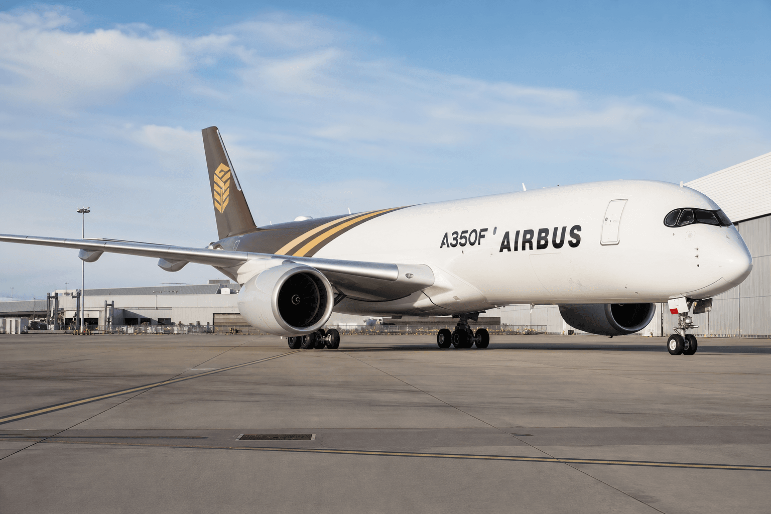 Airbus reveals new A350F test aircraft sporting unique parcel delivery livery