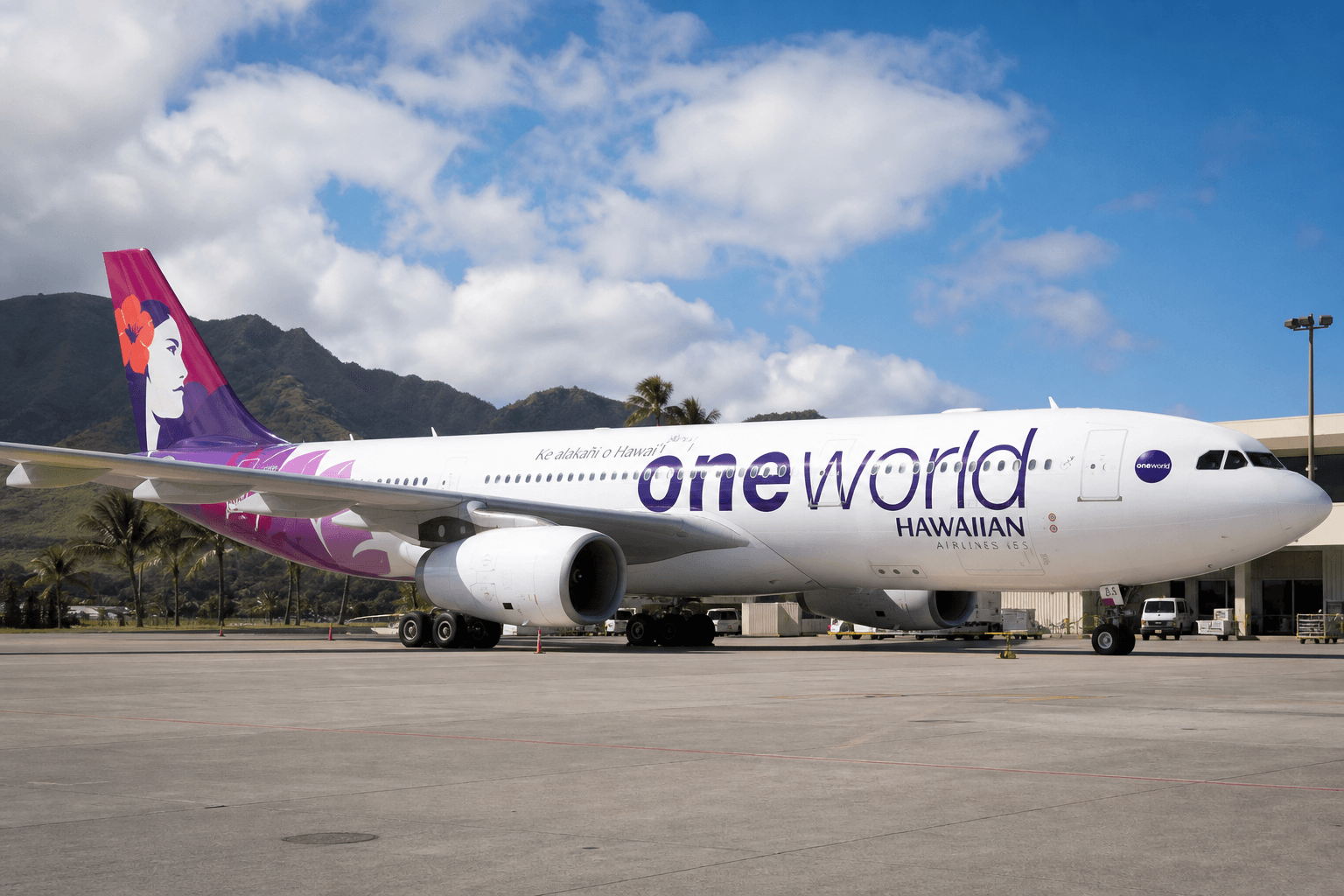 ‘Aloha all around the world:’ Hawaiian Airlines unveils oneworld alliance livery on Airbus A330-200 (N375HA) featuring ʻŌlelo Hawaiʻi