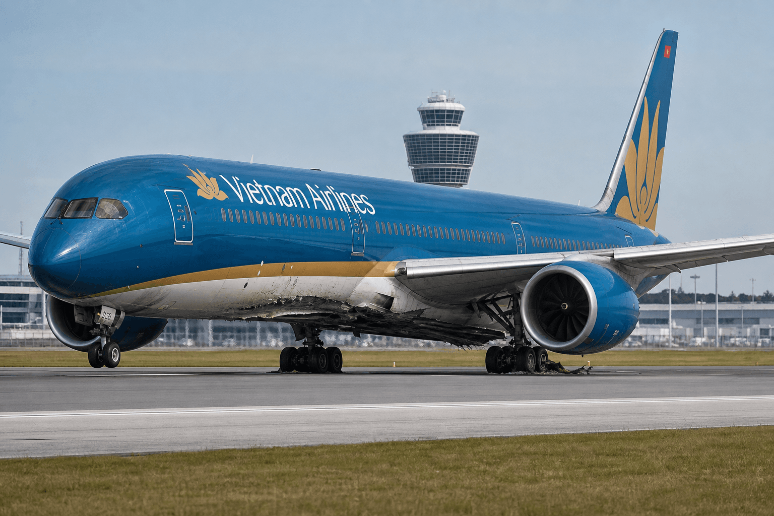 Vietnam Airlines Boeing 787-9 Skids 120 Meters Past Munich Runway End During Takeoff
