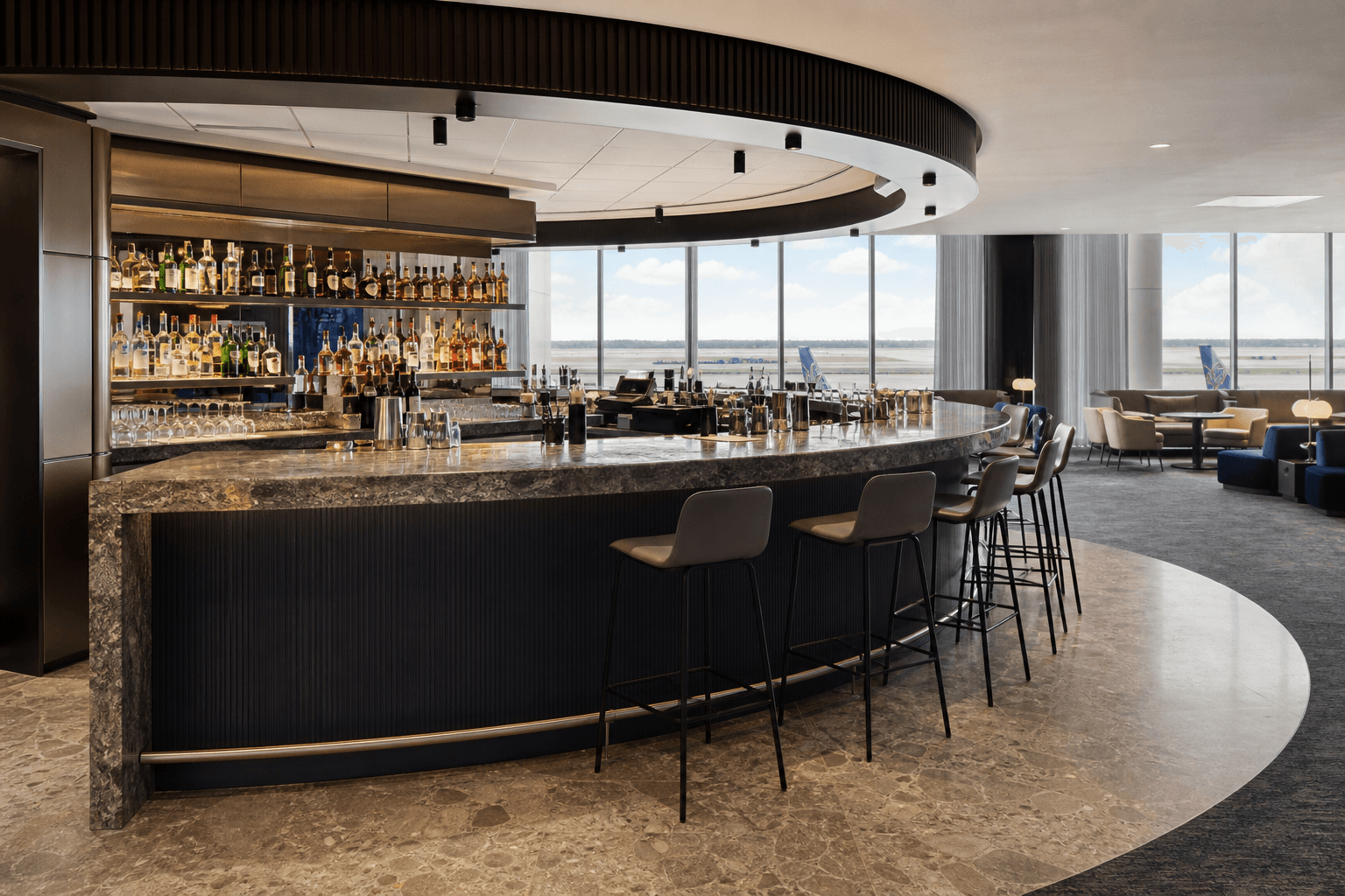 First Look: DFW’s New Chase Sapphire Lounge Is The Airport’s Best Bank Lounge—With Whiskey Tastings, Facials And Elevated Food