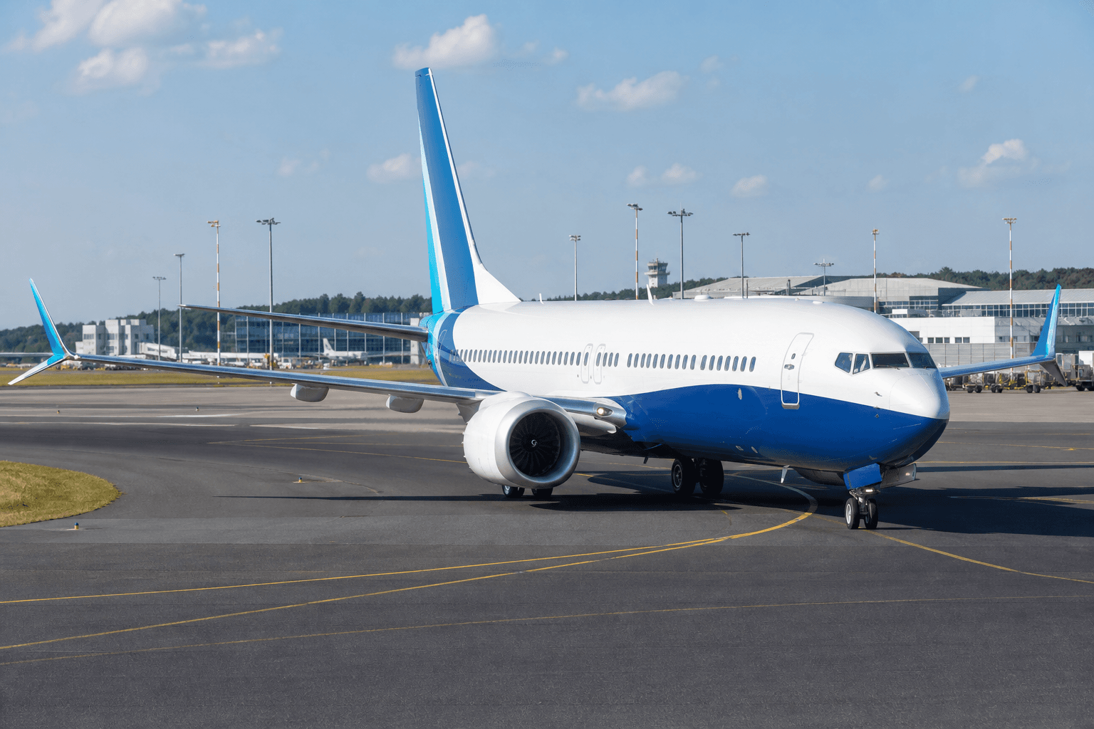 Boeing 737 Max 8-200 taxiing at an airport during daylight
