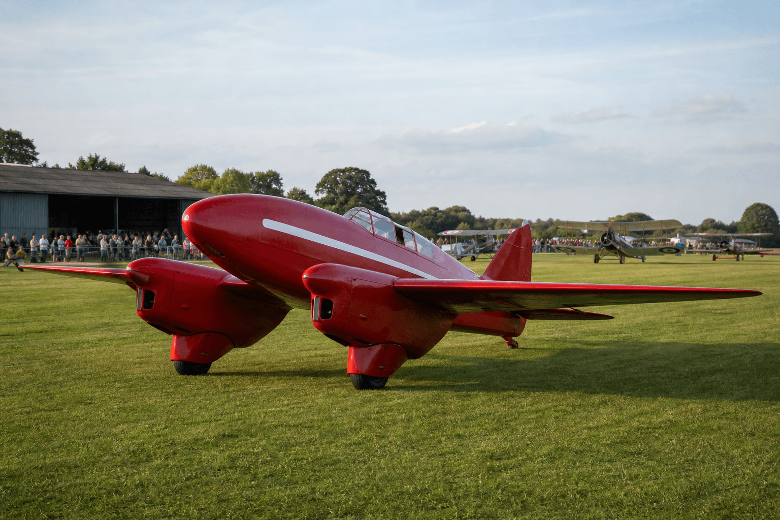 Historic 1934 DH.88 Comet 'Grosvenor House' Crashes at Shuttleworth Airshow