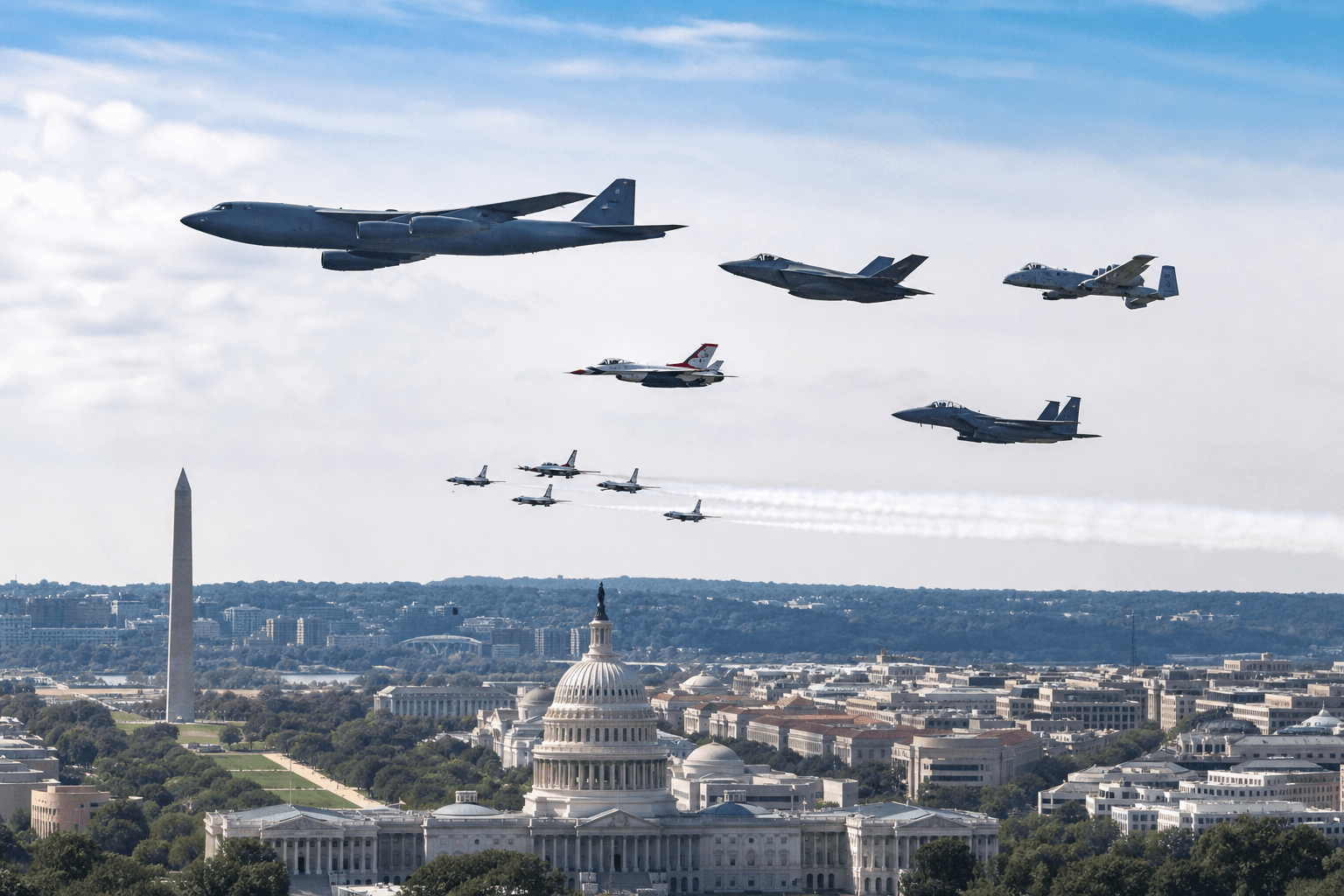 US marks 250th anniversary with massive patriotic flight display