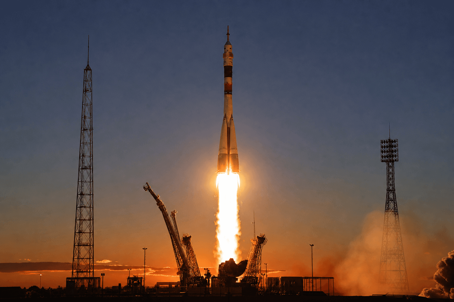 Russia launches American astronaut and two cosmonauts to ISS amid NASA chief's visit