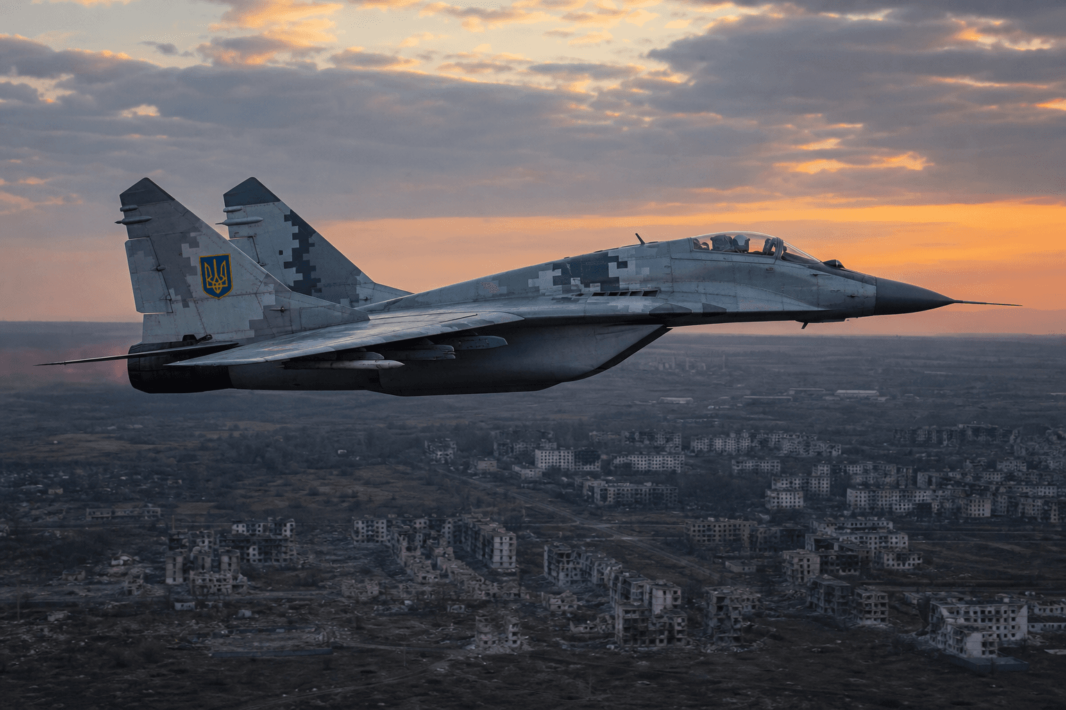 Ukrainian MiG-29 Crashes in Combat Mission with Pilot Ejecting Safely